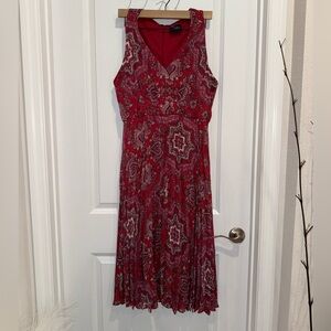 Just...Taylor Red Paisley Midi Dress Size 10